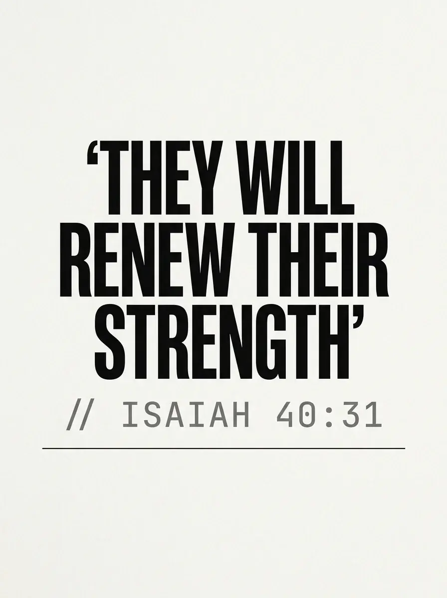 Infographic quoting Isaiah 40:31 NIV, they will renew their strength - the faith frame for returning to lifting after injury