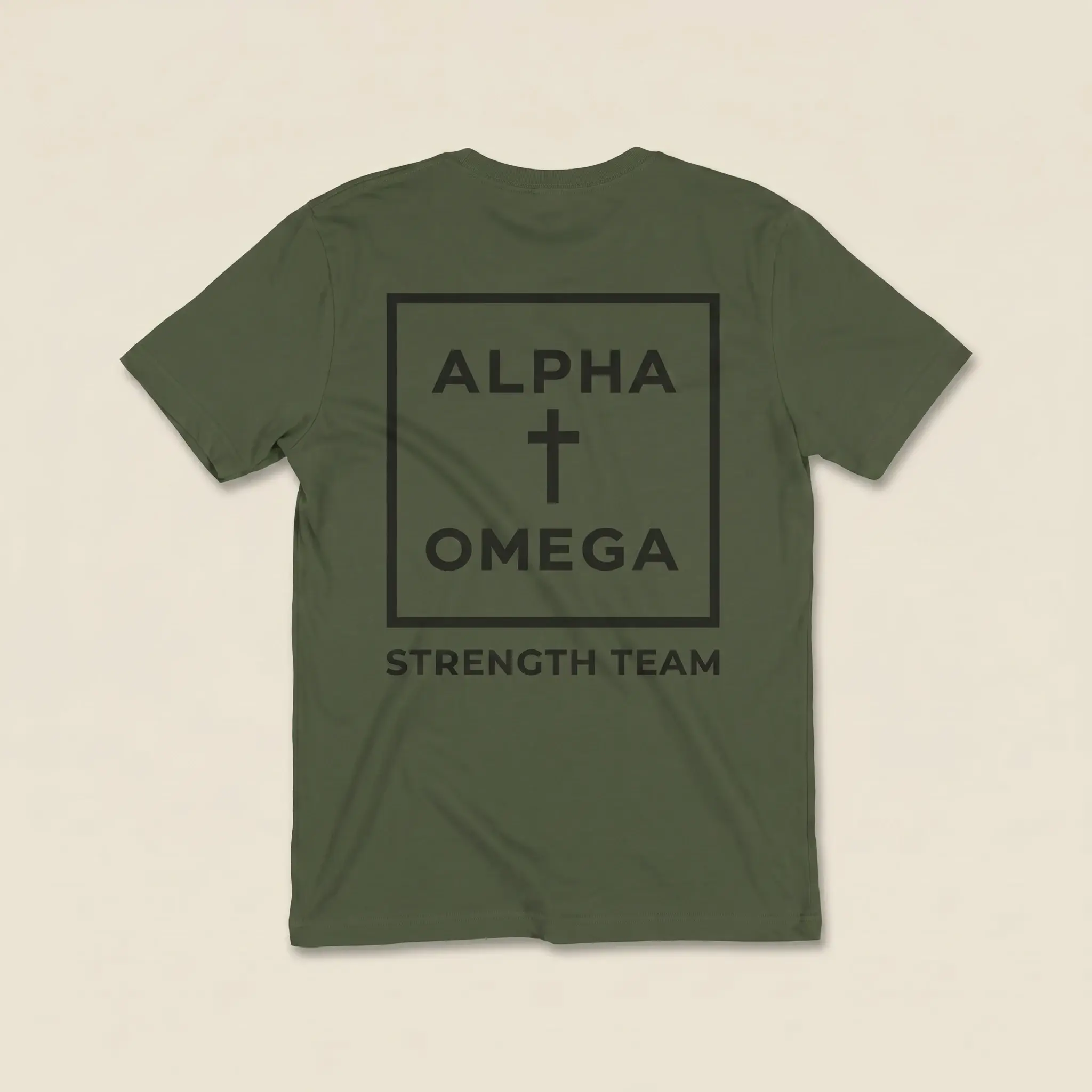 AO Cornerstone short sleeve - Military Green with Black print
