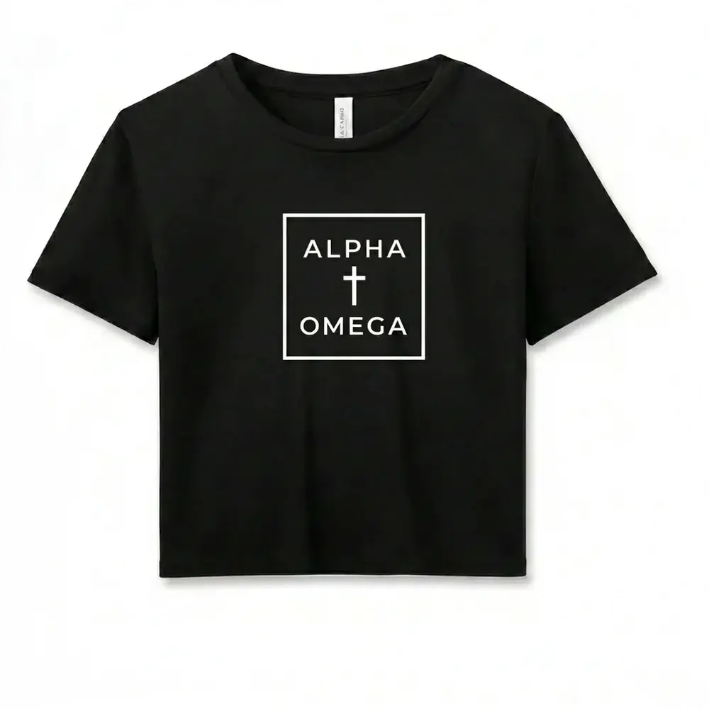 AO Cornerstone Crop - Black with White print