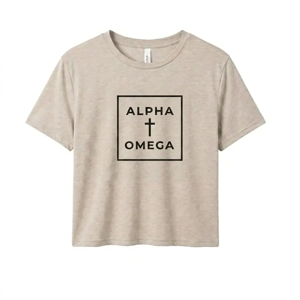 AO Cornerstone Crop - Heather Dust with Black print