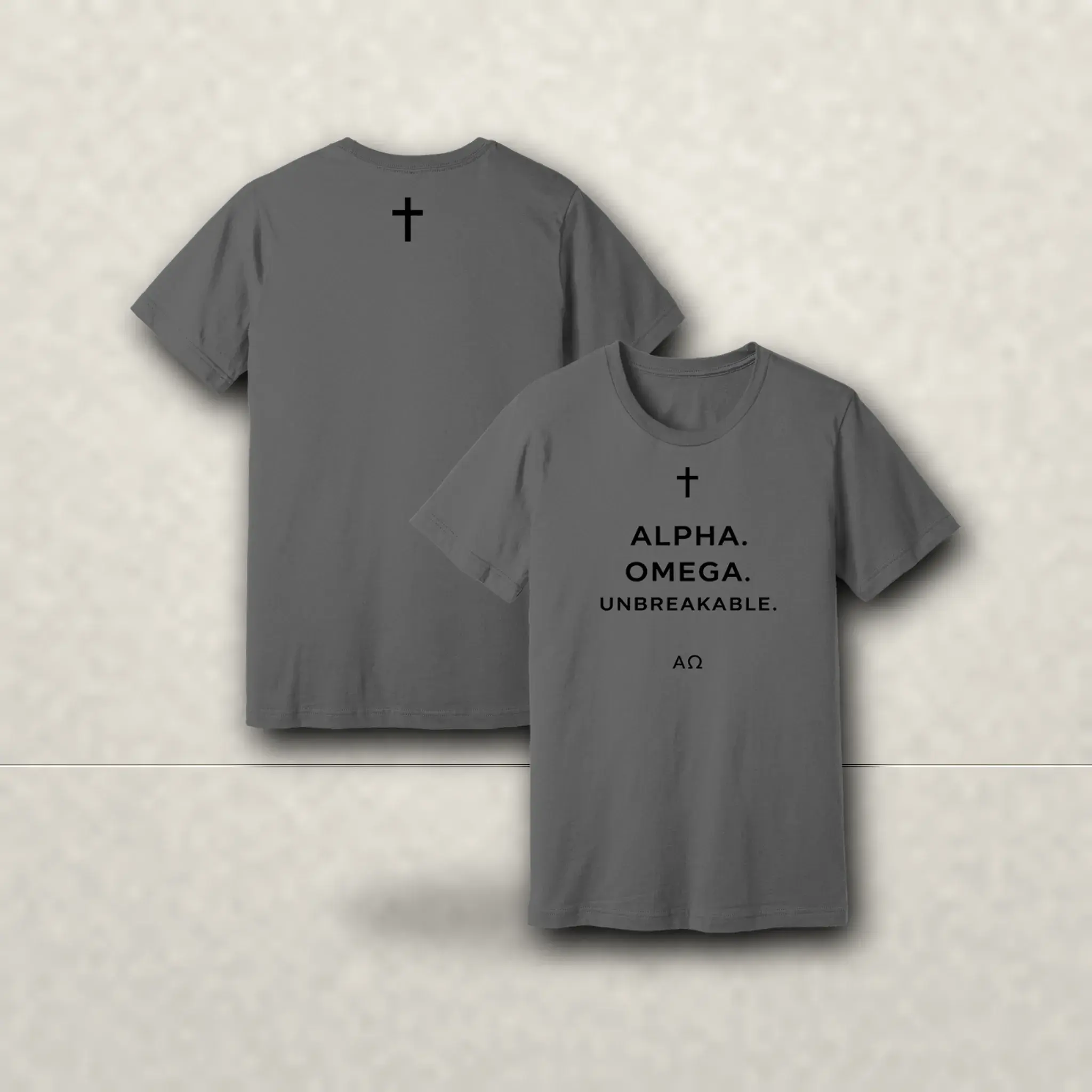 AO Unbreakable short sleeve - Asphalt with Black print