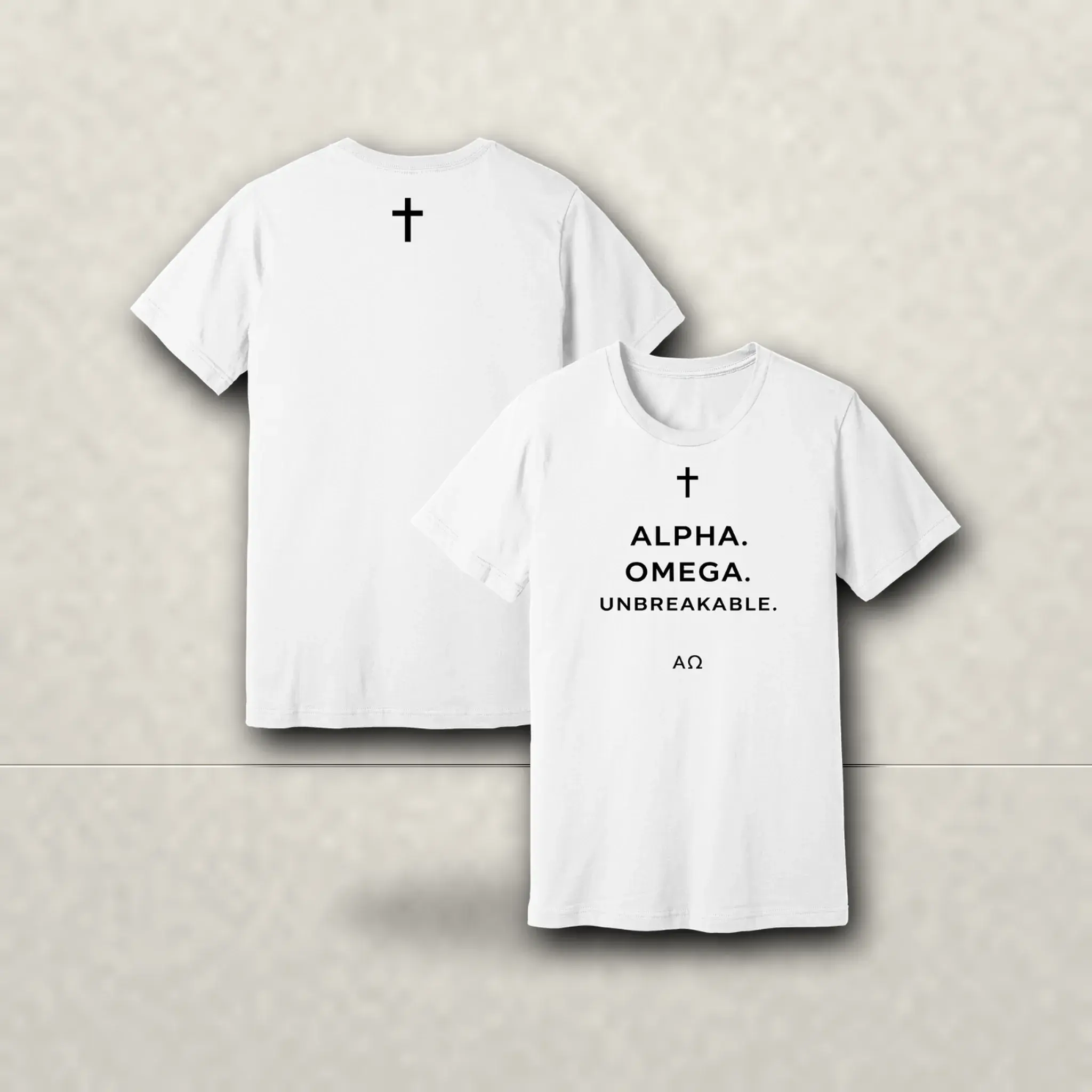 AO Unbreakable short sleeve - White with Black print