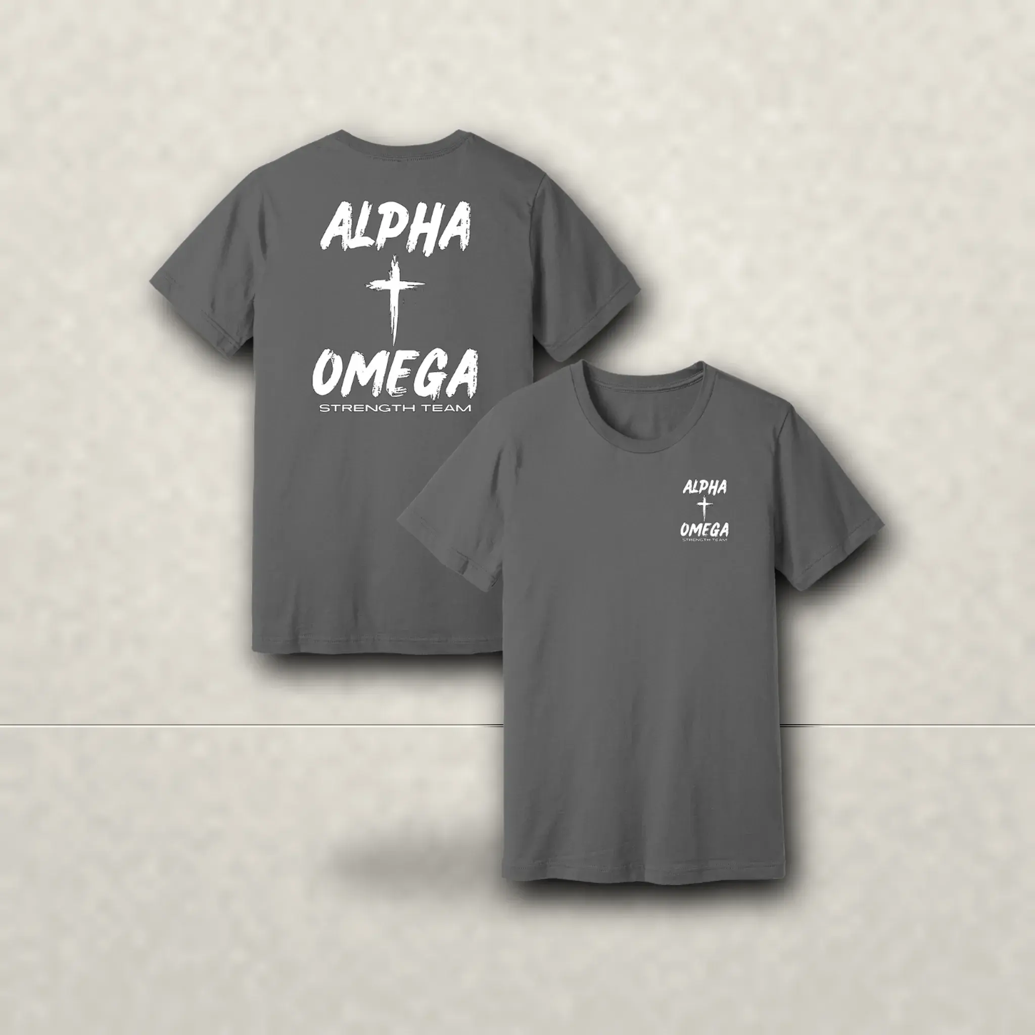 AO Warpaint short sleeve - Asphalt with White print