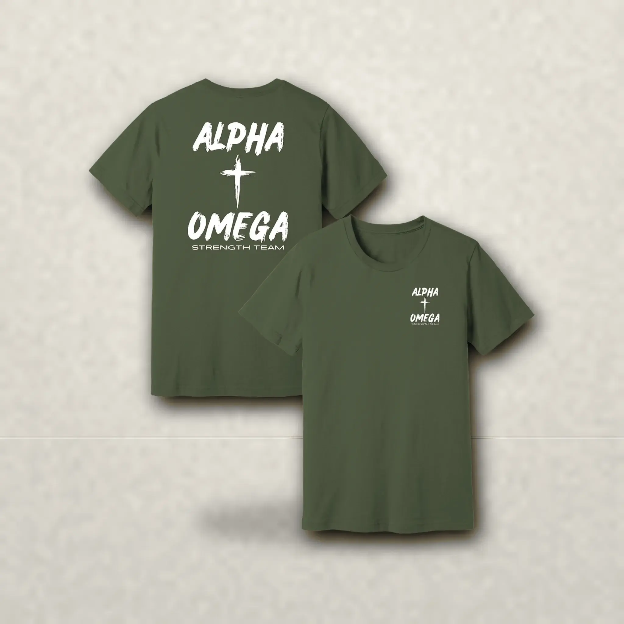 AO Warpaint short sleeve - Military Green with White print